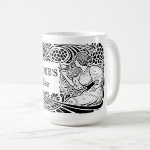 Caneca De Café Vintage Art Nouveau Modelo