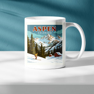 Caneca De Café Vintage Aspen Colorado