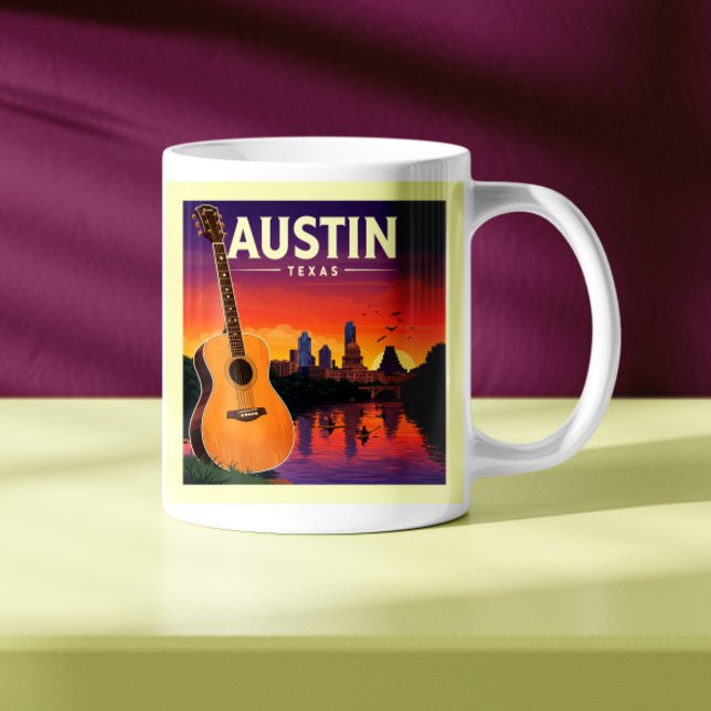 Caneca De Café Vintage Austin Texas (Criador carregado)