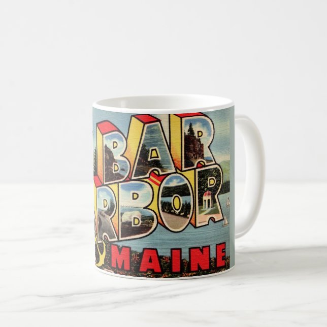 Caneca De Café Vintage Bar Harbour (Frente Esquerda)