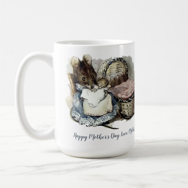 Caneca De Café Vintage Beatrix Potter Mouse Baby (Esquerda)