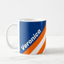 Caneca De Café Vintage Big City Stripes with Name