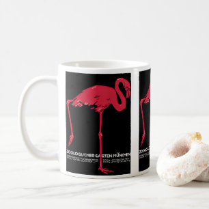 Caneca De Café Vintage Bird Pink Flamingo no Zoo Alemão de Muniqu