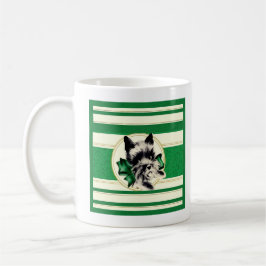 Caneca De Café Vintage Black Scottish Terrier on green mug