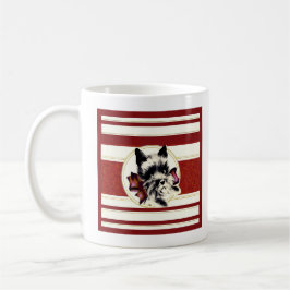 Caneca De Café Vintage Black Scottish Terrier on red mug