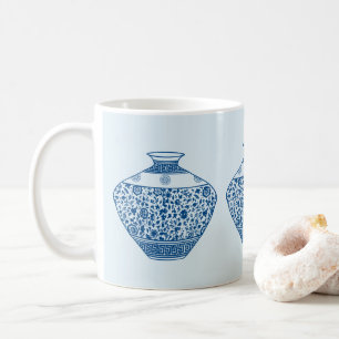 Caneca De Café Vintage Blue Chinoiserie Ginger Jars Vases