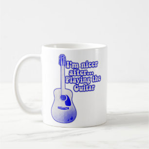 Caneca De Café Vintage blue guitar with a positive quote