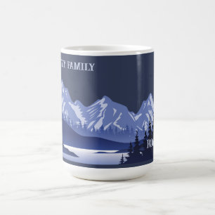 Caneca De Café Vintage Blue Mountain Lake Sunset