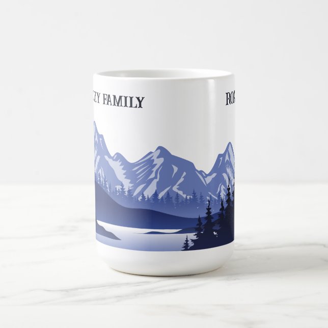 Caneca De Café Vintage Blue Mountain Lake Sunset (Centro)