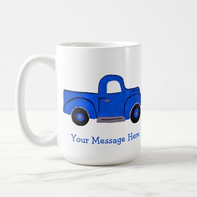 Caneca De Café Vintage Blue Truck Design (Esquerda)