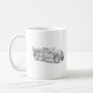 Caneca De Café vintage bombeiros desenhando lápis para bombeiros