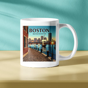 Caneca De Café Vintage Boston Massachusetts