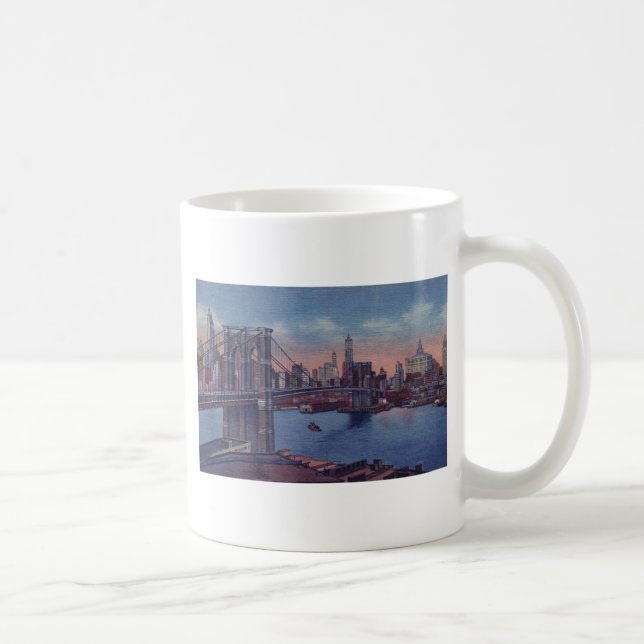 Caneca De Café Vintage Brooklyn Bridge (Direita)
