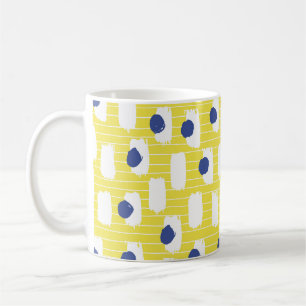 Caneca De Café Vintage Brush Stroke Ilustração Sem Costura