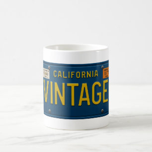 Caneca De Café Vintage Cali   Placa de Licença Retrô da Califórni