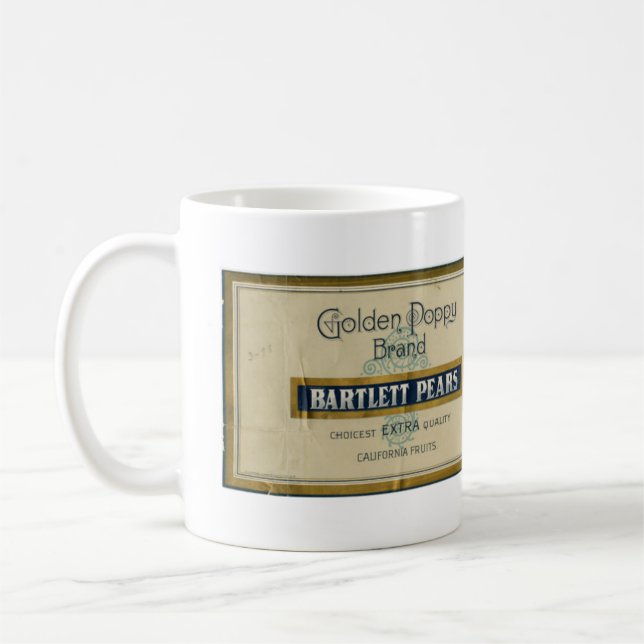 Caneca De Café Vintage California Pear Label (Esquerda)