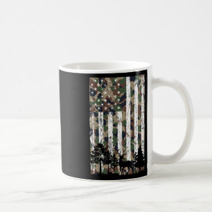 Caneca De Café Vintage Camo American Flag Deer Camoflage Hunting