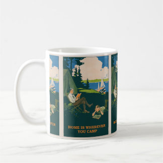 Caneca De Café Vintage Camping Adventure: Explore a saída do Exce