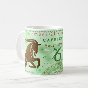 Caneca De Café Vintage Capricorn zodiac traça a personalização