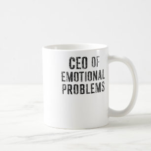 Caneca De Café Vintage Ceo Of Emotional Problems Sticker