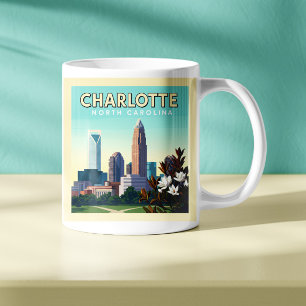 Caneca De Café Vintage Charlotte Carolina do Norte
