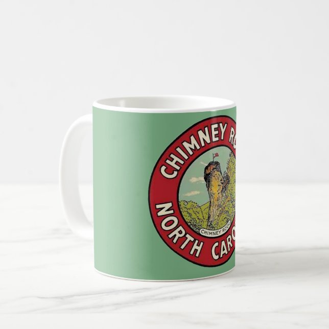 Caneca De Café Vintage Chimney Rock NC Mug (Frente Esquerda)