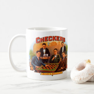 Caneca De Café Vintage Cigar Label Art, Checkers Leve e Mellow