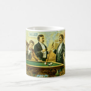 Caneca De Café Vintage Cigar Label Art, Club Friends Billiards