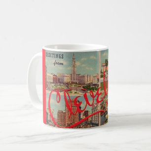 Caneca de café Vintage Cleveland Greetings