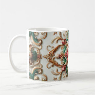 Caneca de Café Vintage com Estampa Floral e Mudanç