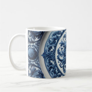 Caneca de Café Vintage com Impressão Floral e Muda