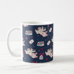 Caneca De Café Vintage com um padrão perfeito com o lov de caixa