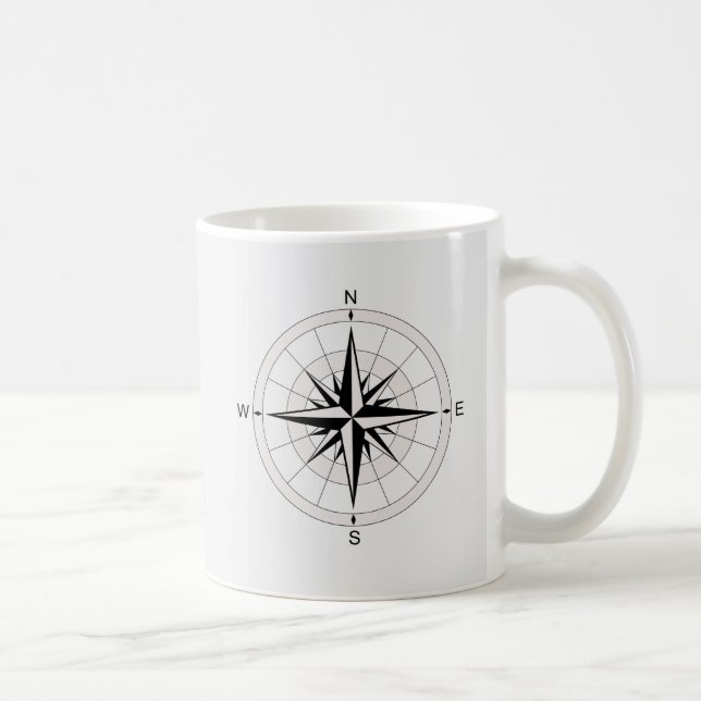 Caneca De Café Vintage Compass Rosa  (Direita)