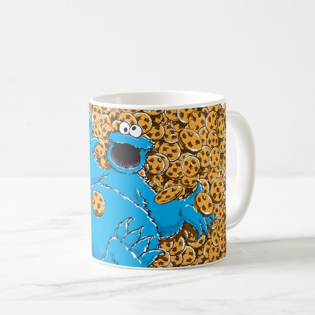 Caneca De Café Vintage Cookie Monster and Cookies (Frente Esquerda)