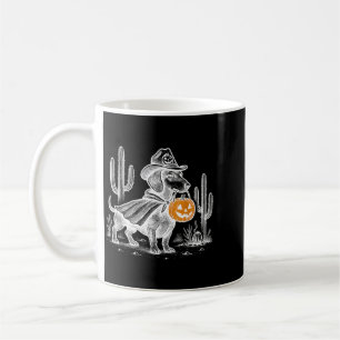 Caneca De Café Vintage Cowboy Dachshund Halloween Temporada Assus
