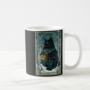 Caneca De Café Vintage Creepmas O Gato Yule Cartão Tarot Natal So