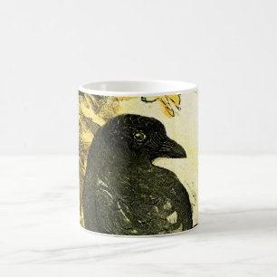 Caneca De Café Vintage Crow Perch num galho Theo van Hoytema