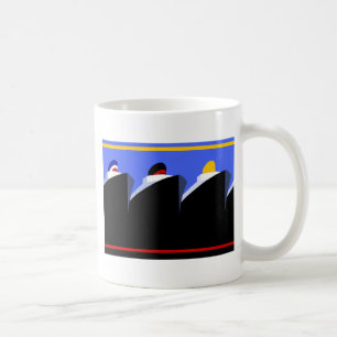 Caneca De Café Vintage Cruise Ship Art Deco Poster
