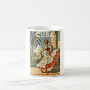 Caneca De Café Vintage Cuba Viagem Glamor Caribe Arte do Paraíso