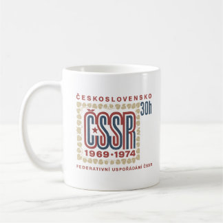 Caneca De Café Vintage Czechoslovak ČSSR Stamp Artwork