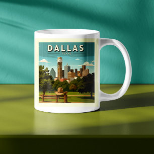 Caneca De Café Vintage Dallas Texas