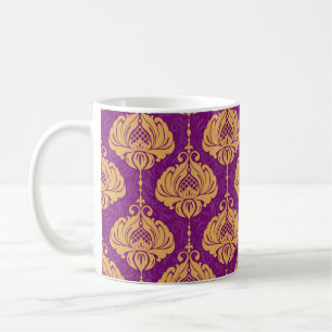 Caneca De Café Vintage damaskar ornamental sem descontinuidades