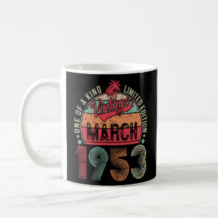 Caneca De Café Vintage de aniversário de 70 de 70 anos, desde mar