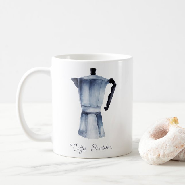 Caneca De Café Vintage de aquarela (Com Donut)