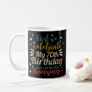 Caneca De Café vintage decorativo incrível aniversário de 70