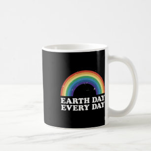 Caneca De Café Vintage Earth Day All Day Rainbow Grunge Save The