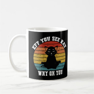 Caneca De Café Vintage Eff Você Vê Kay Why Oh You Cat