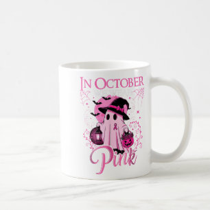 Caneca De Café Vintage Em Outubro Vestimos Nk Ribbon Ghost Hallow