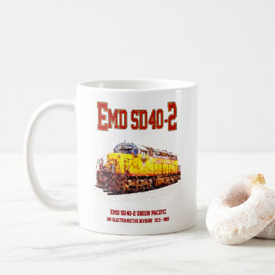 Caneca De Café Vintage EMD SD40-2 Locomotiva Diesel.