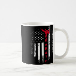 Caneca De Café Vintage Estados Unidos, Red White Karate, Bandeira